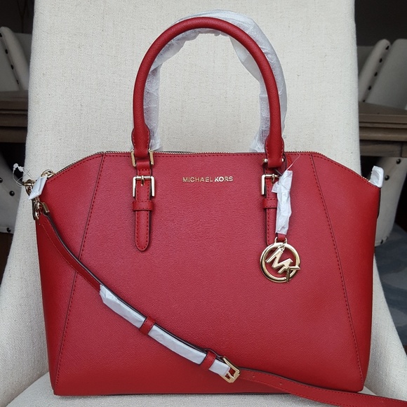 MICHAEL Michael Kors Handbags - SOLD NWT Michael Kors Large Ciara satchel Scarlet